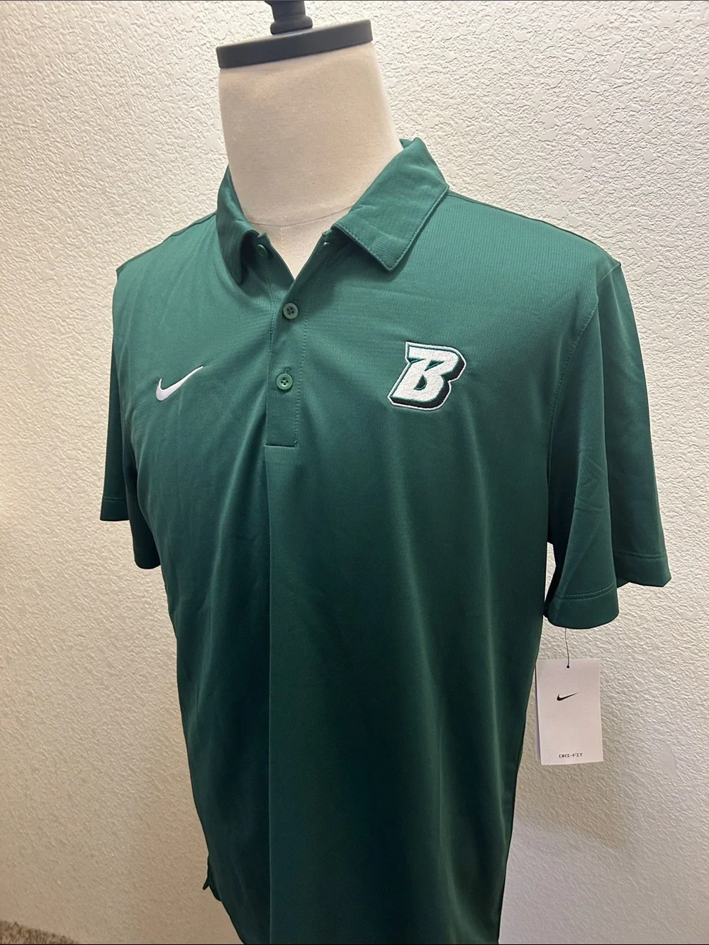 Men’s NWT Nike Binghamton University Green Polo Size Large